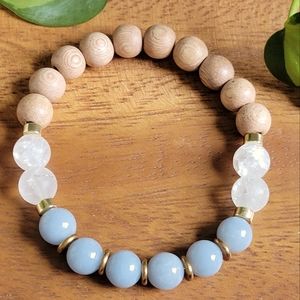 Angelite & Crystal Quartz Bracelet